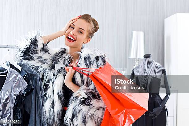 Beautiful Woman Shopping Stock Photo - Download Image Now - Retail, Shopping, Upper Class