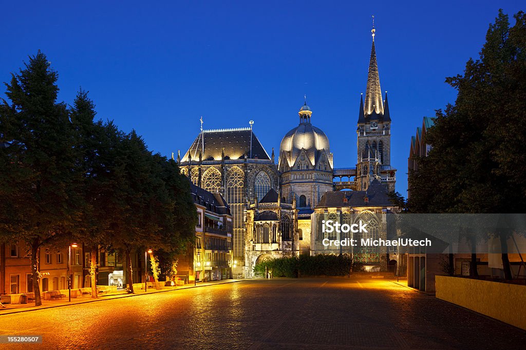 Aachen Cathedral At Night  Aachen Stock Photo