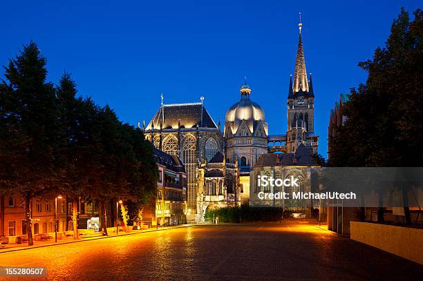Aachen Cathedral At Night Stock Photo - Download Image Now - Aachen, Aachen Cathedral, Cathedral