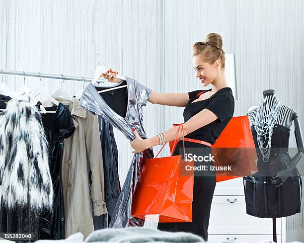 Beautiful Woman Shopping Stock Photo - Download Image Now - 20-24 Years, 20-29 Years, Adult