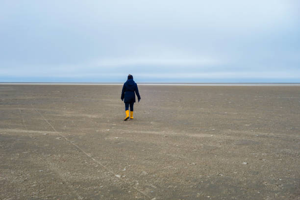 istock Woman walking on Beach in Winter 1552820456