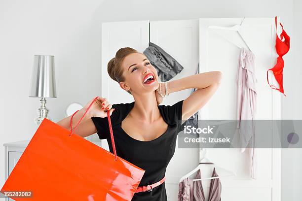 Beautiful Shopaholic Stock Photo - Download Image Now - Happiness, Young Adult, 20-24 Years