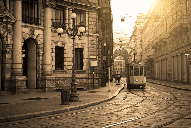 istock Old Tram In Milan City 155282411