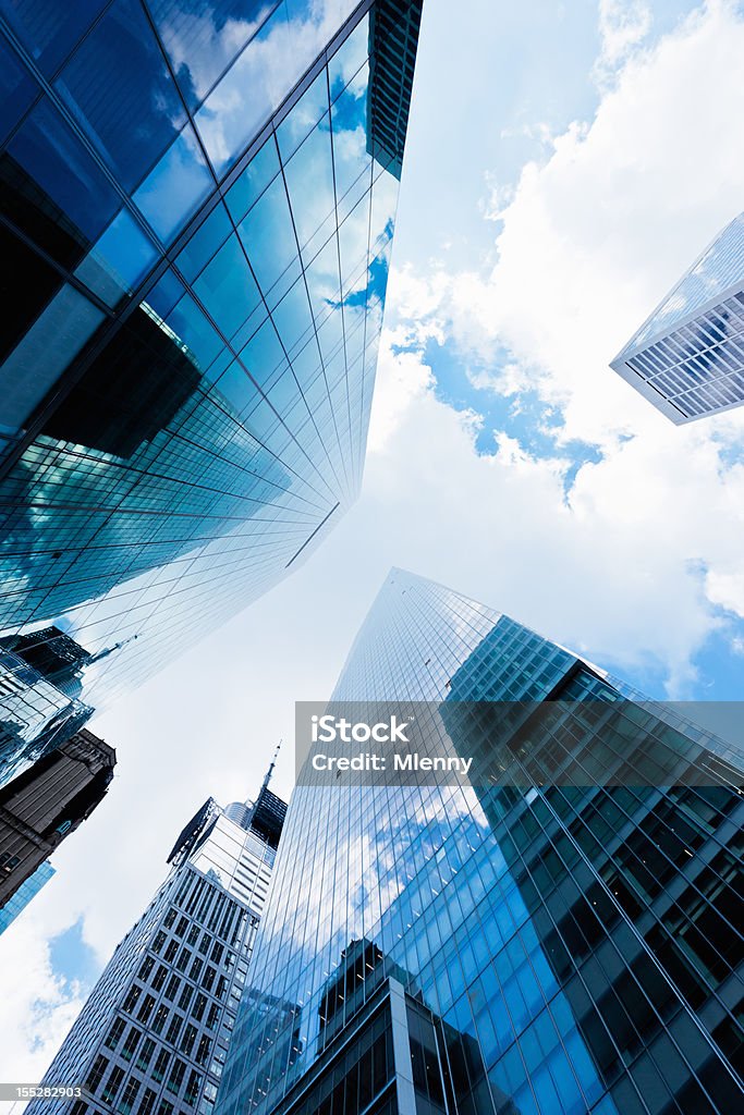 Blue New York City Manhattan Skyscapers Wall Street Financial District - Lizenzfrei Börse von New York Stock-Foto
