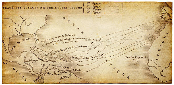 ilustrações, clipart, desenhos animados e ícones de mapa de passeios de columbus - christopher columbus