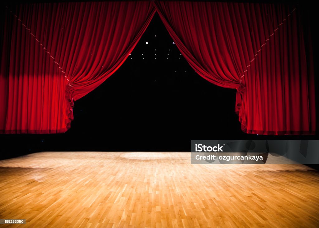 Red Stage Curtain Stage Curtain Stock Photo