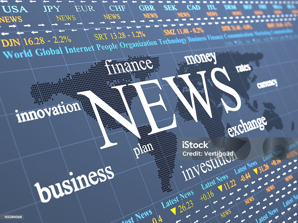 Global business news - Foto de stock de Bolsa de valores e ações royalty-free