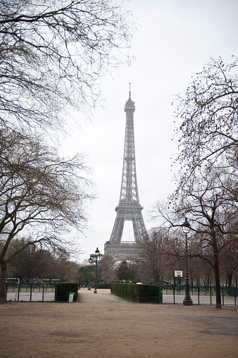 Eiffel Tower, Paris, France in winter.