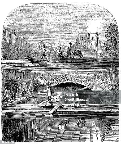미흡함 런던 지하철 흑백에 대한 스톡 벡터 아트 및 기타 이미지 - 흑백, 건설 산업, 건설 현장