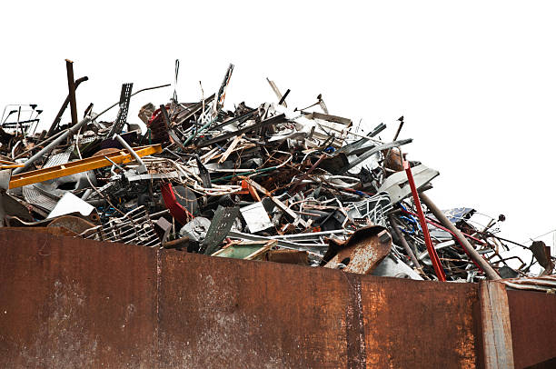 금속 conrtainer 고철 - scrap metal metal recycling aluminum 뉴스 사진 이미지