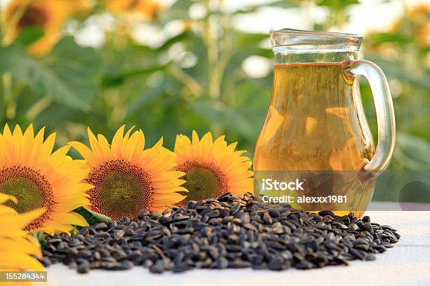 Sunflower Oil Stock Photo - Download Image Now - Cooking Oil, Sunflower, Sunflower Seed Oil