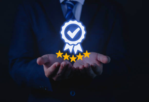 istock Leading service quality assurance symbol, certification, quality control, warranty standard, business technology concept. 1552843518