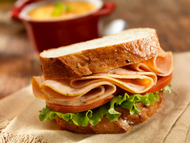 istock Turkey Sandwich and Tomato Soup 155284405
