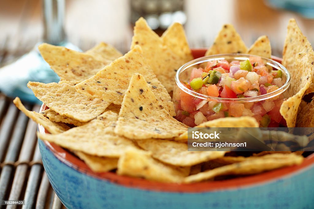 Chips und Salsa - Lizenzfrei Tortilla-Chip Stock-Foto