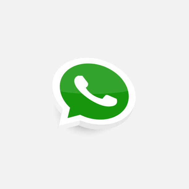 ilustrações, clipart, desenhos animados e ícones de design do logotipo do whatsapp em perspectiva. design de logotipo 3d para o aplicativo móvel whatsapp. - whatsapp