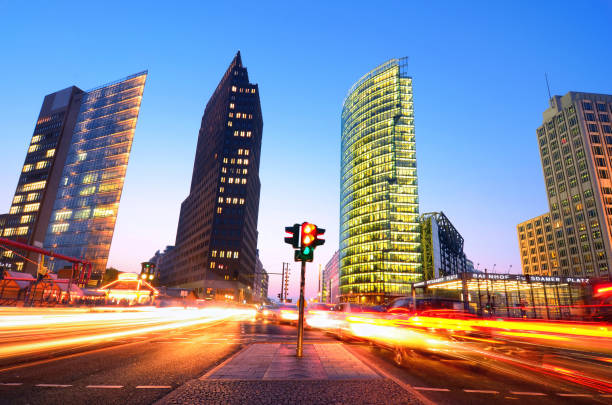 istock Long exposure capture of rush hour Berlin, Germany 155284621