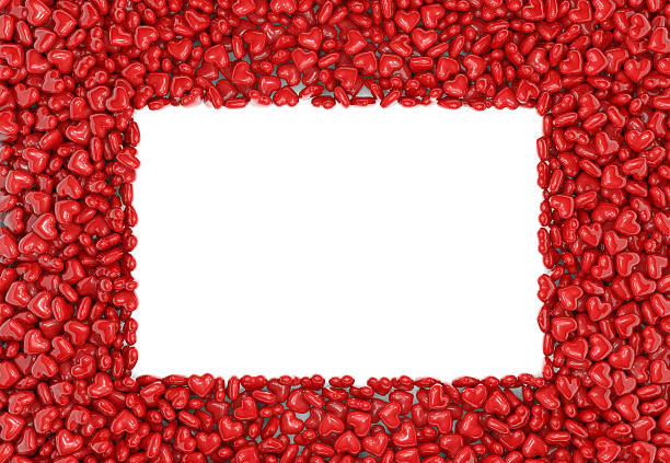 Valentine's day, red hearts background with picture frame Valentine's day, red hearts background with picture frame, full frame felt heart shape small red stock pictures, royalty-free photos & images