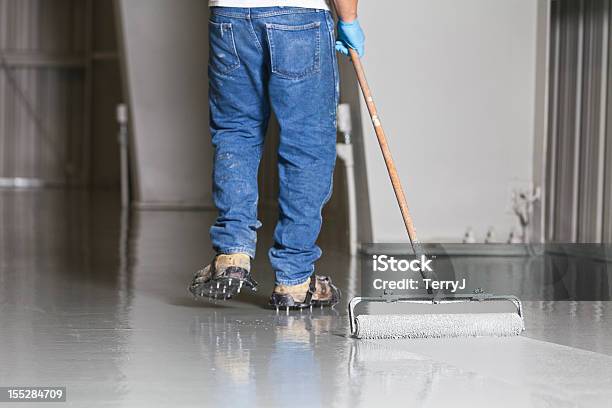 Floor Painting Stock Photo - Download Image Now - Epoxy, Warehouse, Painting - Activity