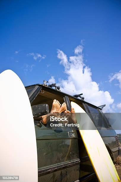 Barefoot And Relaxed Stock Photo - Download Image Now - Car, Surfing, Barefoot