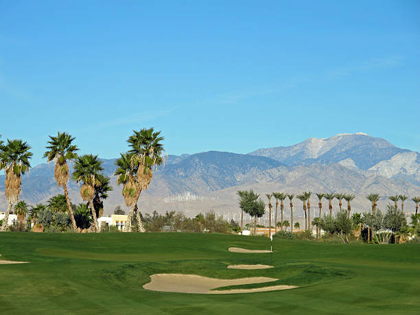 istock Lush green golf course in the Palm Springs desert 155284800
