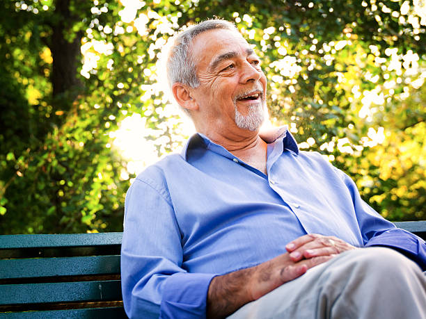 istock Senior Man Sitting On Bench In Park 155284971