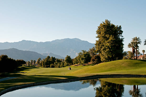 istock Lush green golf course in the Palm Springs desert 155285197