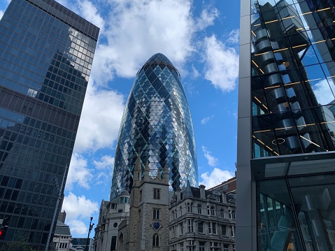 A picture of The Gherkin in London.