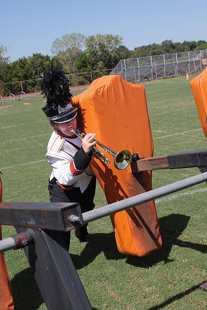 tutti pronti per la stagione di football - blocking sled foto e immagini stock