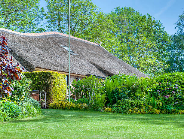 istock Typical Thatched Roof House In Giethoorn, Netherlands 155286160