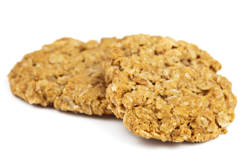 Oatmeal cookies isolated on white