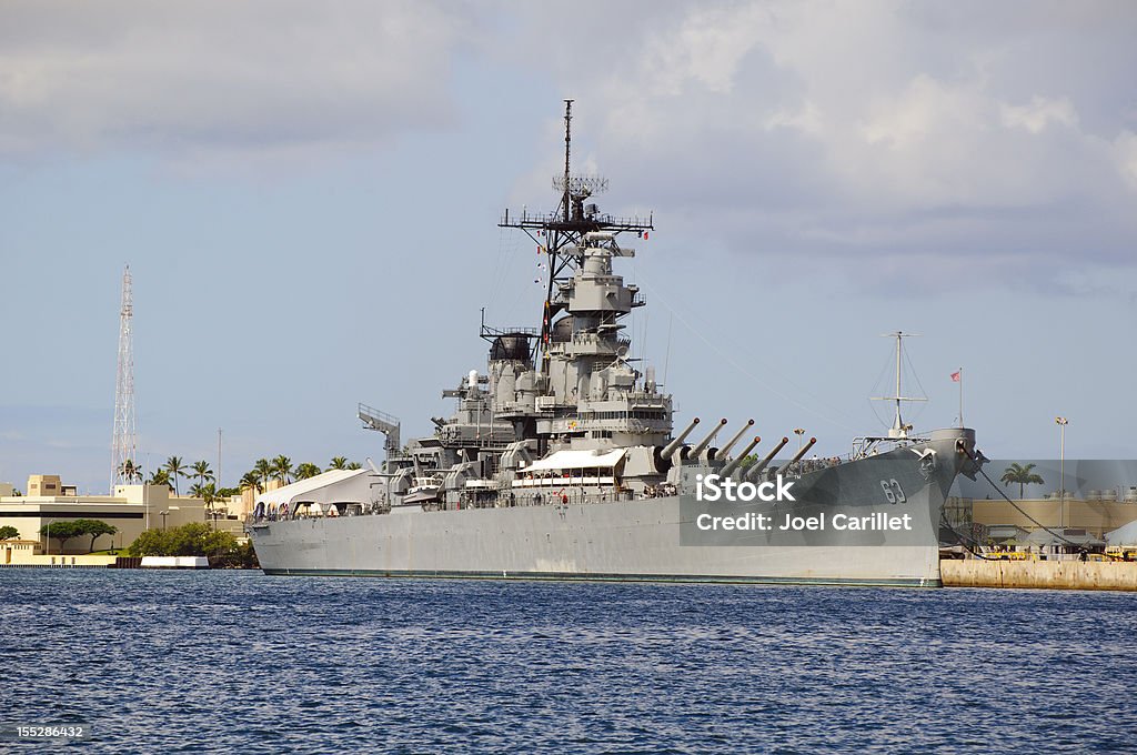 Encouraçado USS Missouri em Pearl Harbor - Foto de stock de Navio de batalha royalty-free