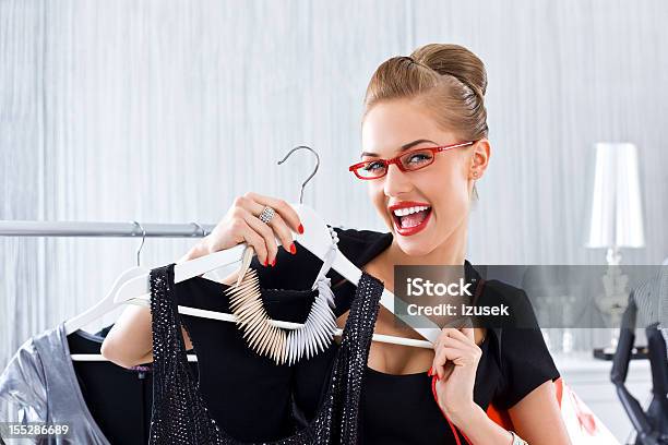 Happy Woman During Shopping Stock Photo - Download Image Now - 20-24 Years, 20-29 Years, Adult