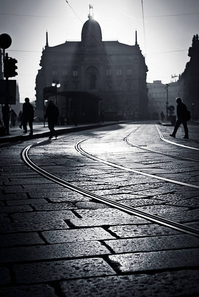istock People Silhouette Walking In Milan City 155286948