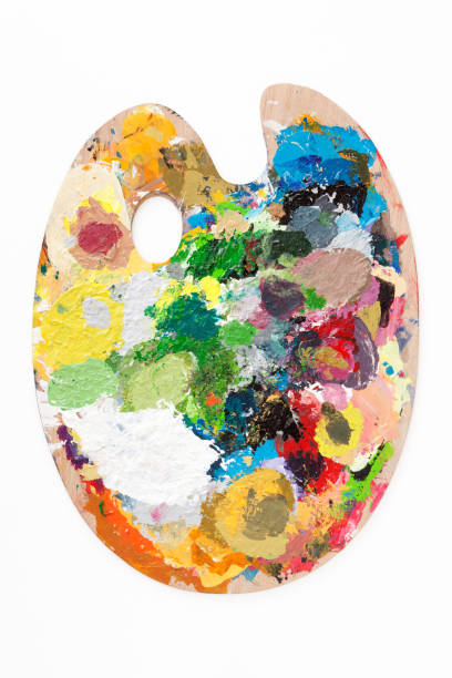 Paint palette Paint palette isolated on white oil paint palette stock pictures, royalty-free photos & images