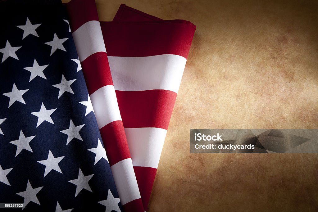 USA bandera estadounidense en papel pergamino Copyspace - Foto de stock de Bandera estadounidense libre de derechos
