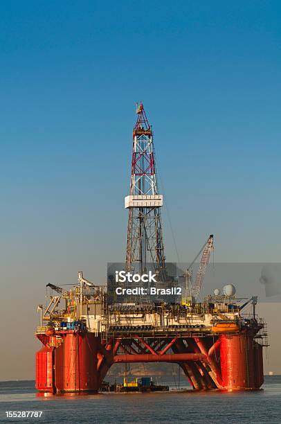 Oil Exploration Platform At Sea Stock Photo - Download Image Now - Offshore Platform, Sea, Construction Platform