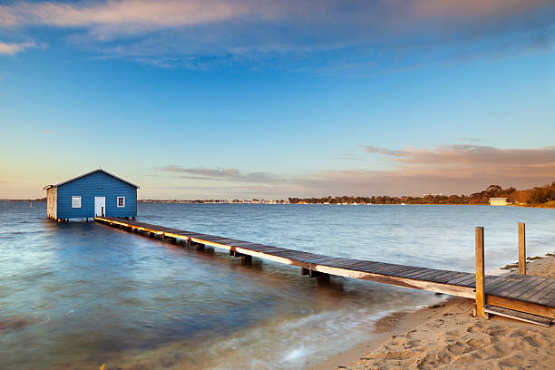 istock Sunrise at Matilda Bay boathouse in Perth, Australia 155287854