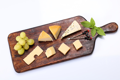 Cheeseboard with variety of cheese