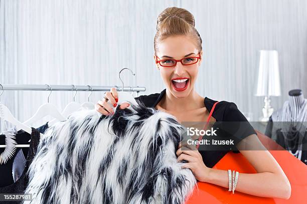 Happy Woman During Shopping Stock Photo - Download Image Now - 20-24 Years, 20-29 Years, Adult