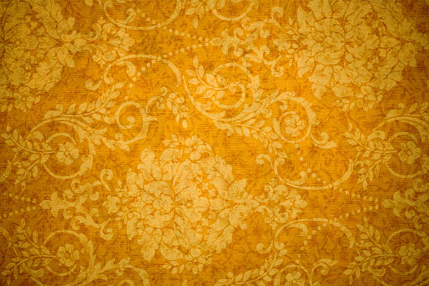 gold retro hintergrund - floral pattern dirty pattern grunge stock-fotos und bilder