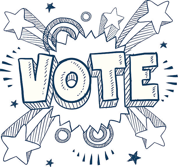 ilustrações de stock, clip art, desenhos animados e ícones de pop votar na eleição esboço - voting doodle republican party democratic party
