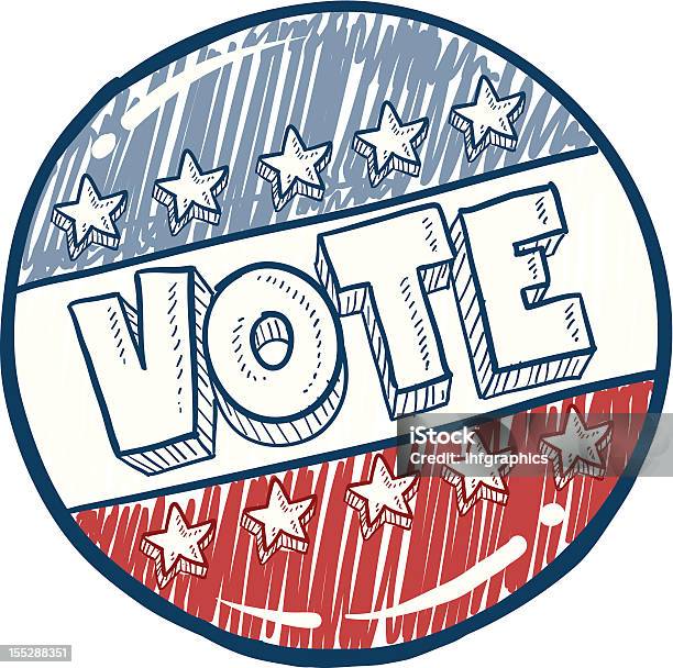Głosuj Kampanii Rys - Stockowe grafiki wektorowe i więcej obrazów Znaczek wyborczy - Znaczek wyborczy, Głosowanie, Wybory