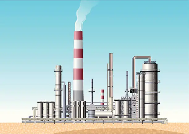 Vector illustration of Oil Refinery