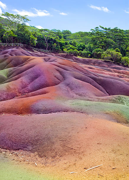 Chamarel. Mauritius. seven-color lands. stock photo
