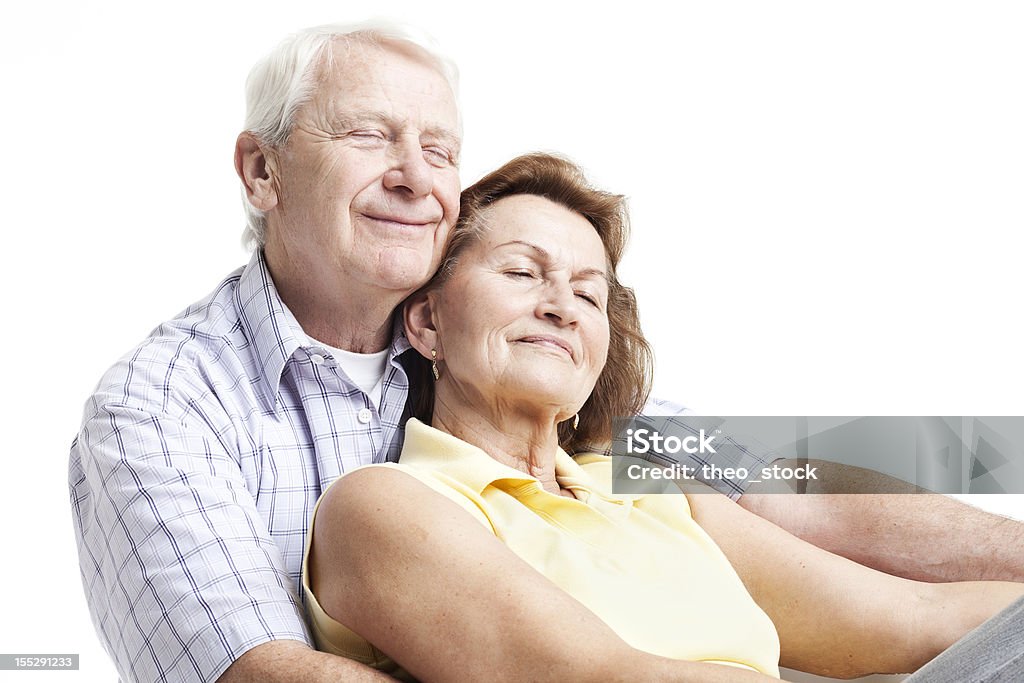 Altes Paar umarmen - Lizenzfrei Aktiver Senior Stock-Foto