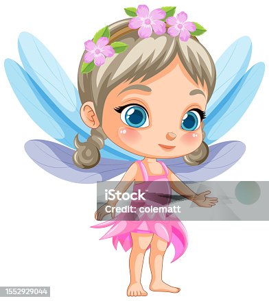 istock Cute fantasy fairy cartoon character 1552929044