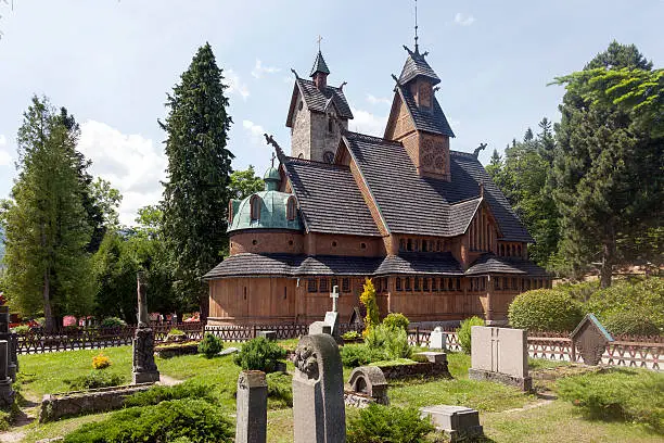 Norwegian temple Wang in Karpacz, Poland. It was built in the twelfth century in Norway