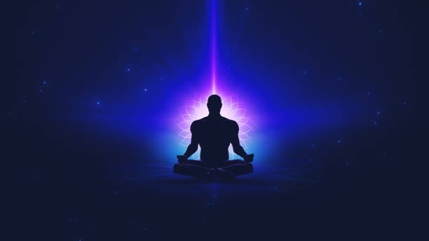 istock Meditative lotus pose in yoga 1553007810