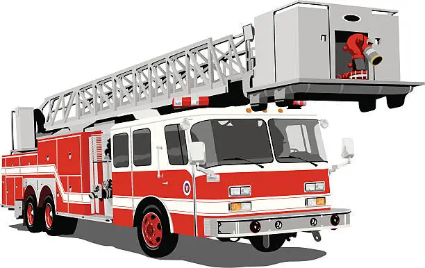 Vector illustration of Fire engine ladder