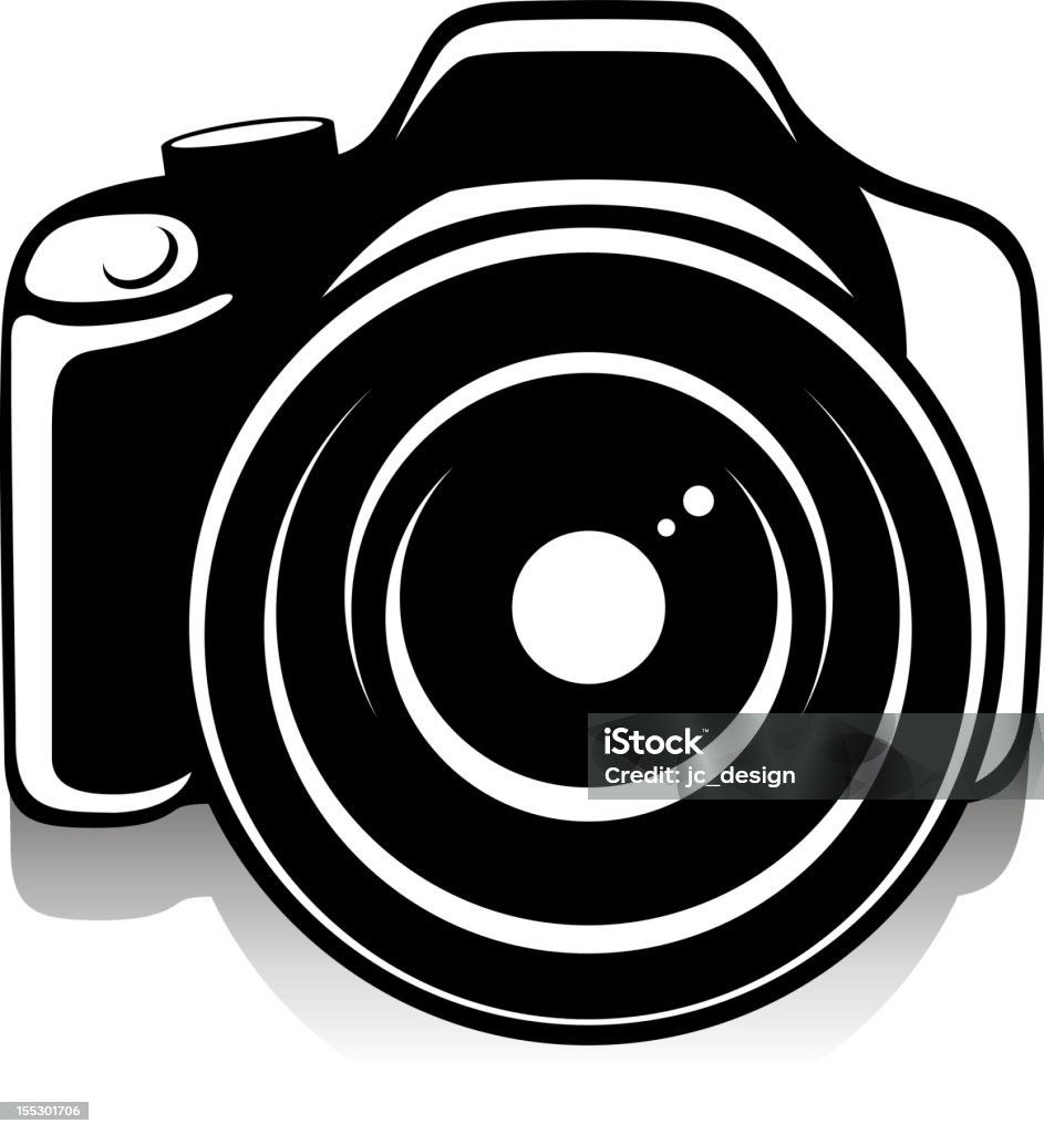 Kamera mit Weitwinkel-Objektiv - Lizenzfrei Computergrafiken Vektorgrafik